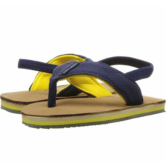 Hari Mari Kid's Scouts Rubber Flip Flops Textile Straps Size 7 Navy Toddler New - Picture 1 of 8